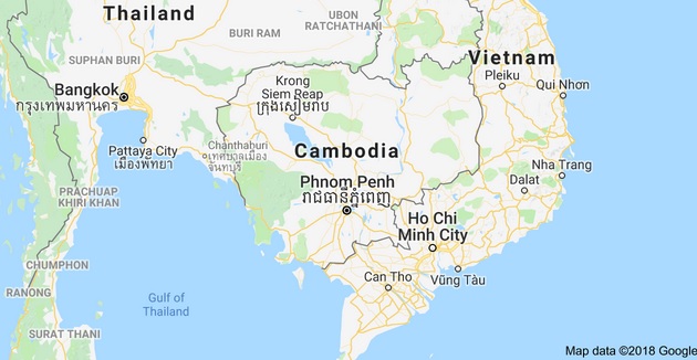 letak peta lokasi negara kamboja